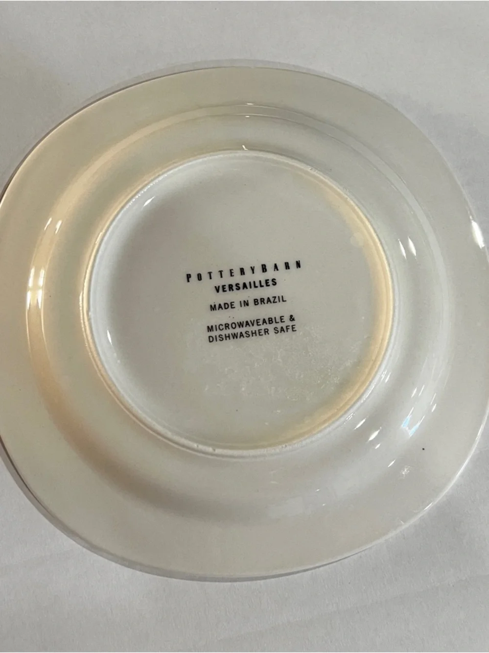 Pottery Barn Versailles Salad Plate Semi-Square Black/White Ceramic